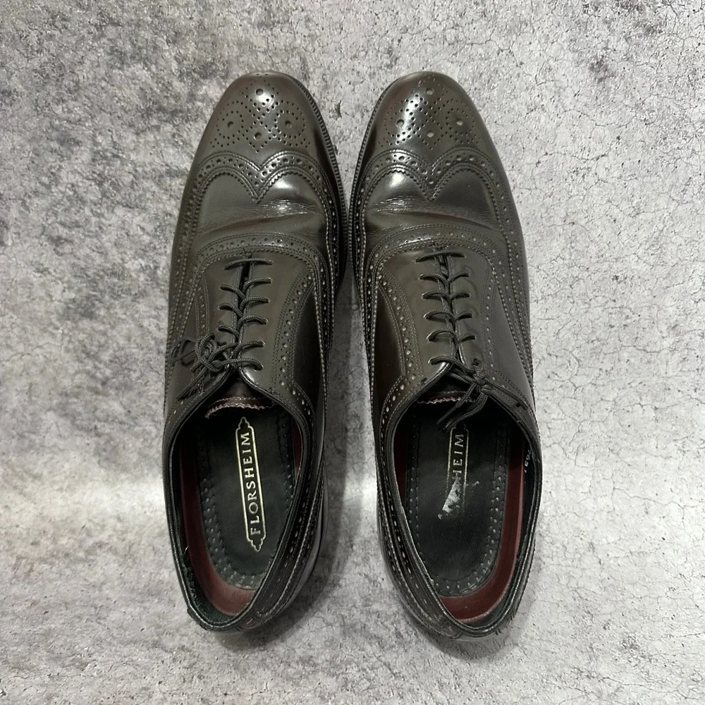 Florsheim Lexington Wingtip Oxfords Mens 11 Brown Leather Brogue Dress Shoes